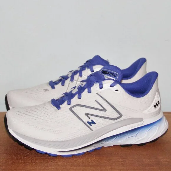 New Balance Fresh Foam X 860 v13 Running Shoes Mens 7 2E Wide EE White Blue